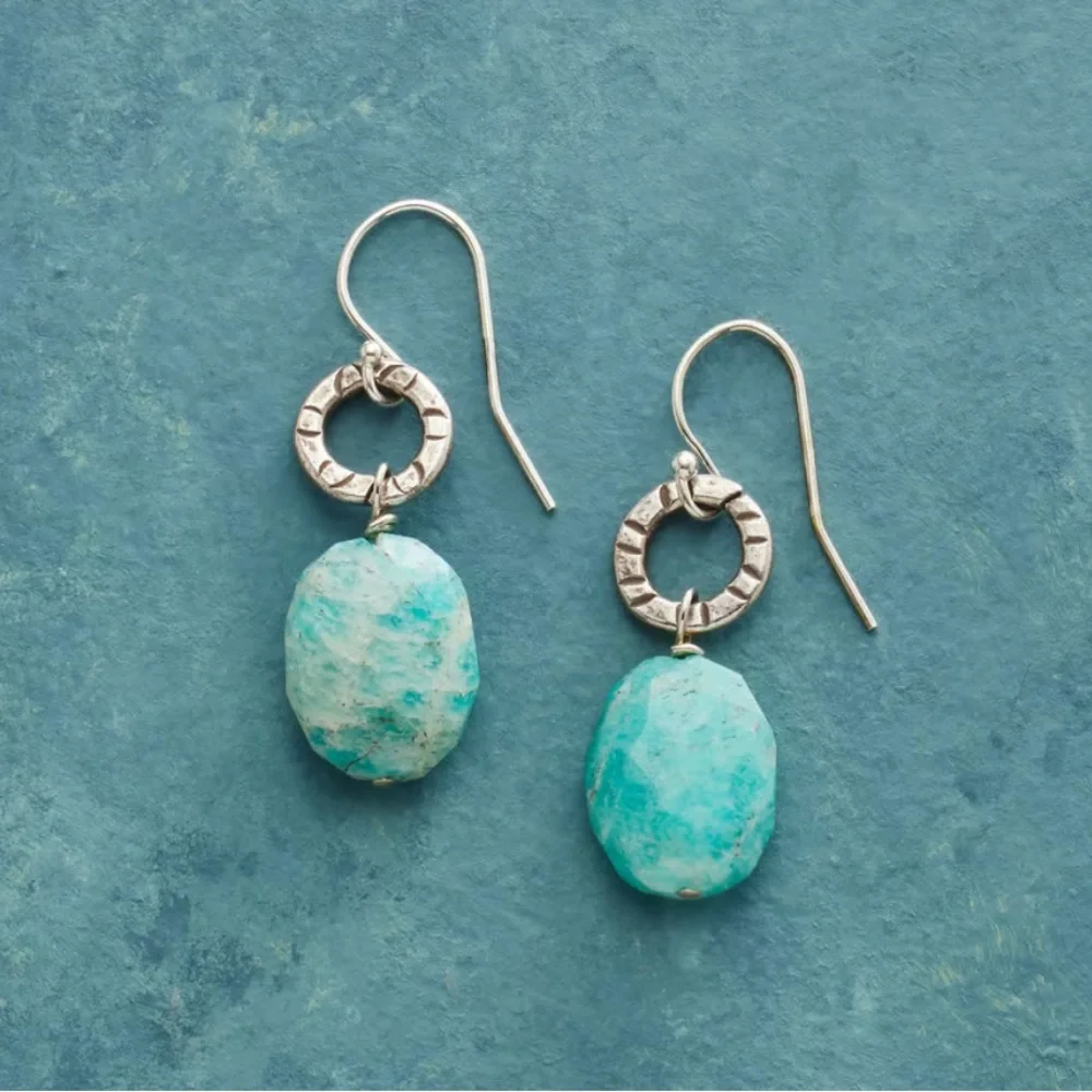 Amazonite Au Naturale Earrings Sundance Catalog - Picture 1 of 5